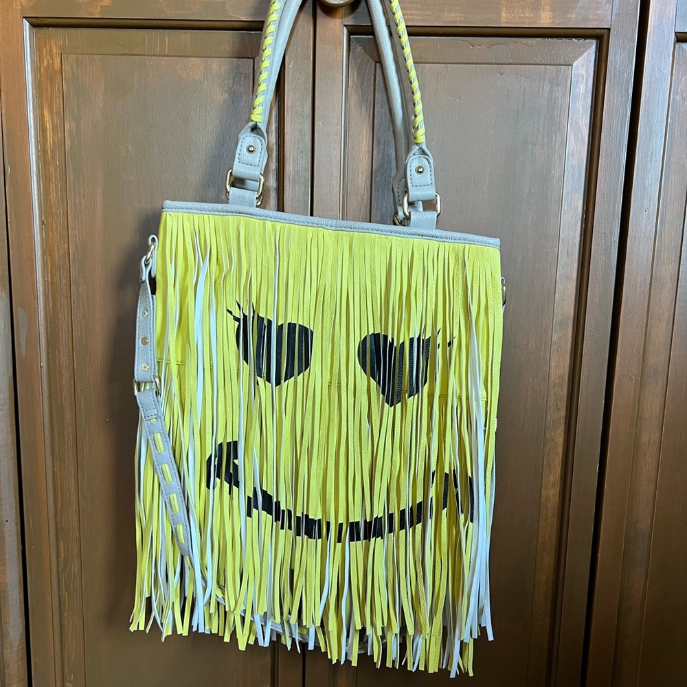 Steve Madden Yellow and Black Fringe Shoulder Bag